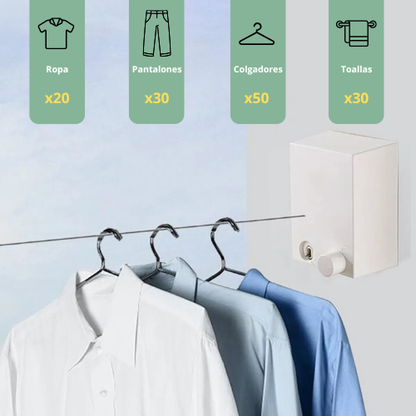 Tendedero Retráctil para interiores y exteriores